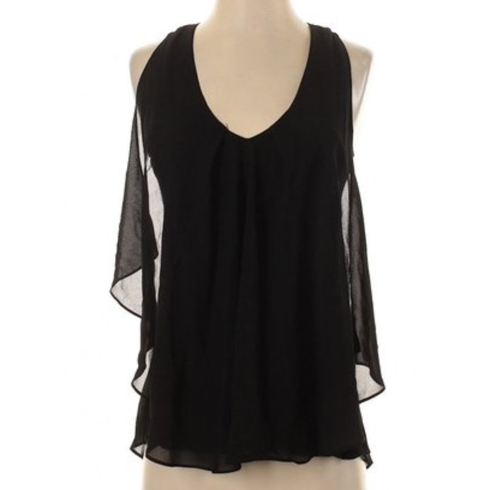 Cliché Flowy Sleeveless V-Neck Blouse in Black | Size Small - Picture 2 of 10